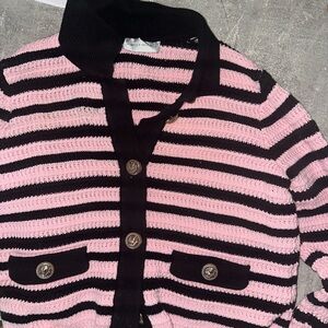 Rebecca Vallance Stripe Cotton Blend Knit Skirt and jacket